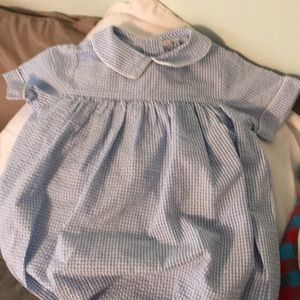 Baby boy gingham bubble suit romper XL (18-24m)